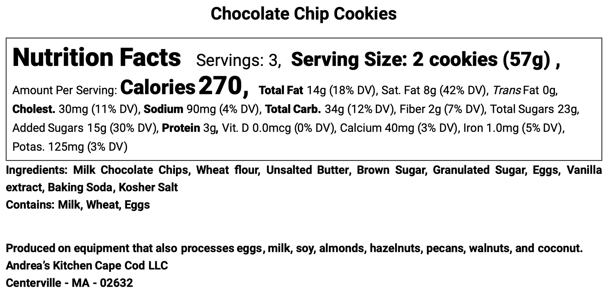 Homemade chocolate chip cookies in small batches with no preservatives